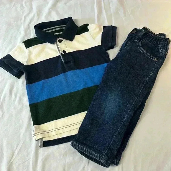 GAP - 2 peace matching set. Polo  shirt and lined jeans size 2 - Picture 1 of 8